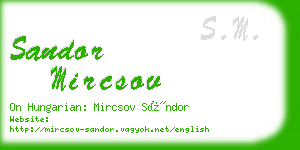 sandor mircsov business card